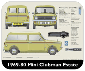 Mini Clubman Estate 1969-80 Place Mat, Small
